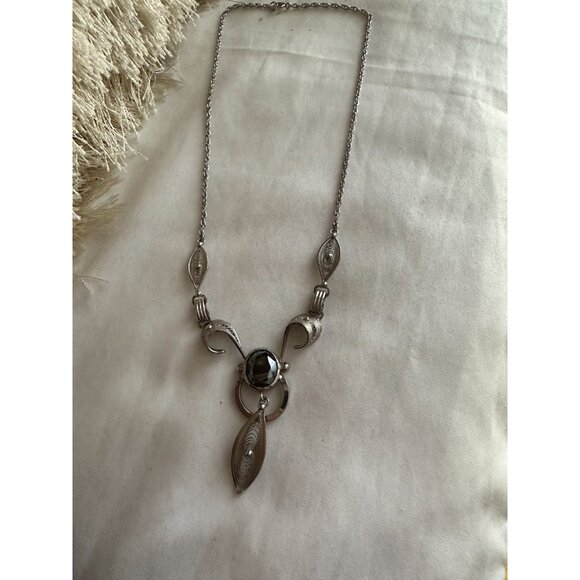 Vintage Bojar Sterling filigree necklace - Picture 4 of 5